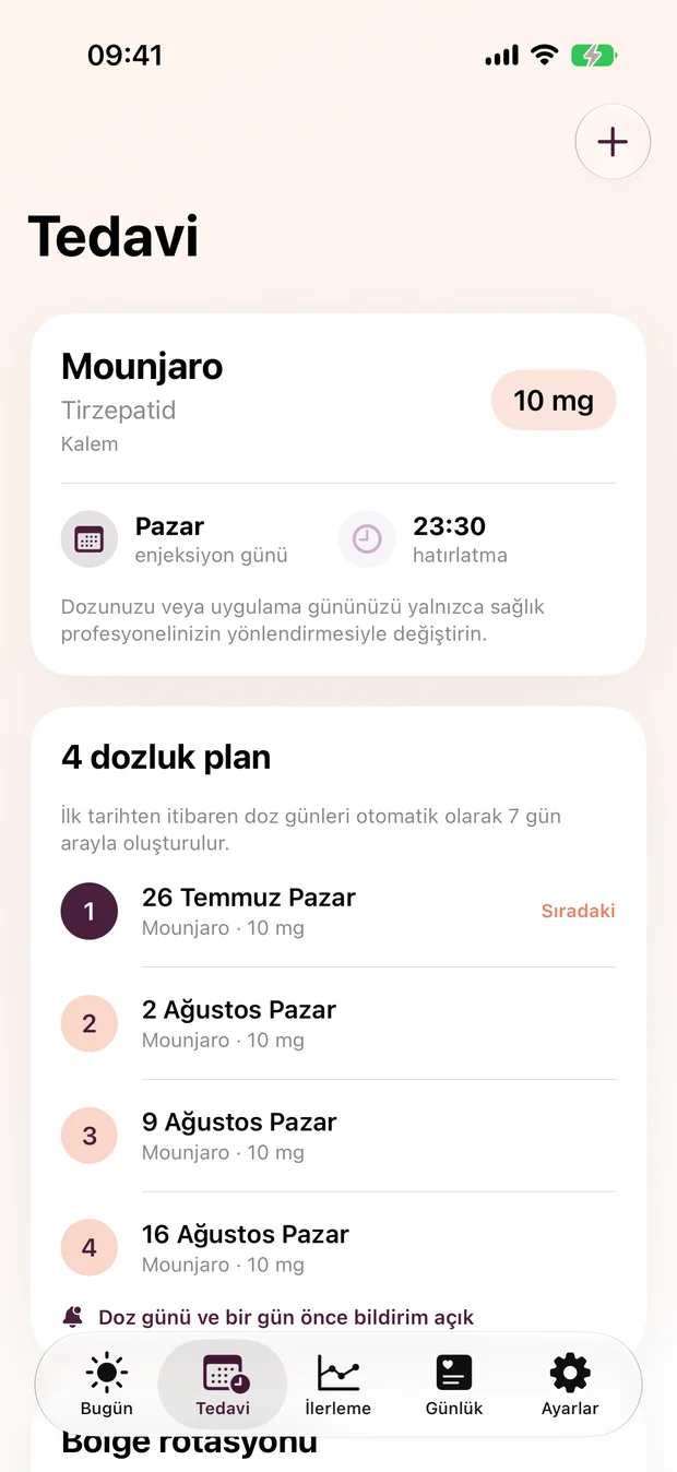 Dört dozluk otomatik plan ve bölge rotasyonu